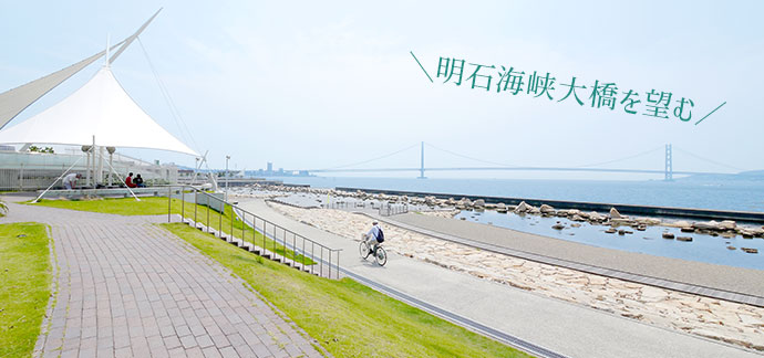 明石海峡大橋を望む大蔵海岸公園