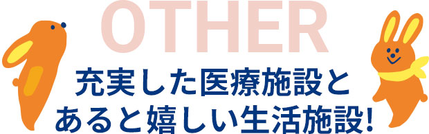 充実した医療施設とあると嬉しい生活施設!