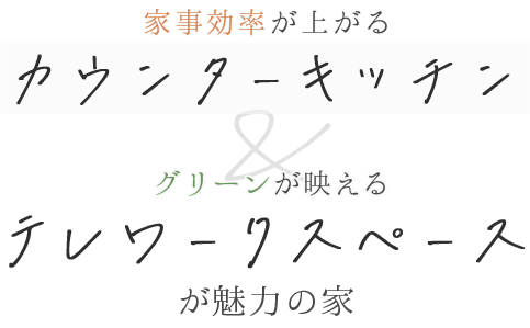 カウンターキッチン＆テレワークスペースが魅力の家