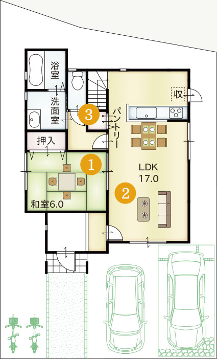 参考プラン間取り1階