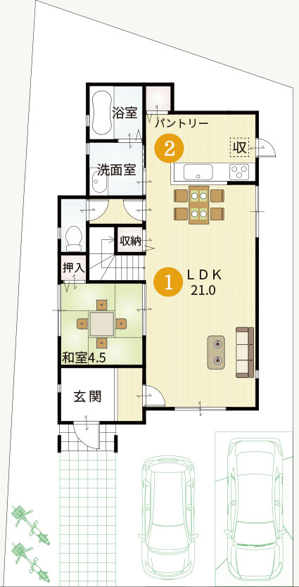 参考プラン間取り1階