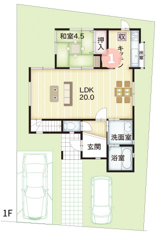 プラン1間取り1階
