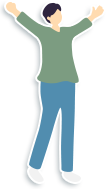 喜ぶ男性