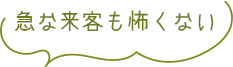 急な来客も怖くない