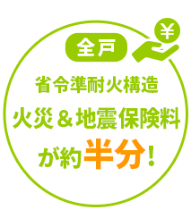 火災＆地震保険料が約半分