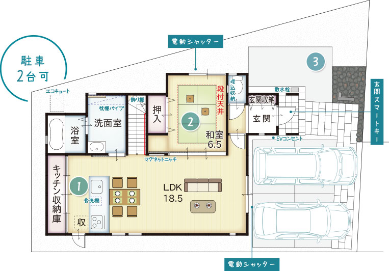 完成モデルハウス1号地1F