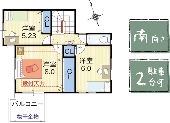 モデル間取り2階