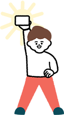 図書カードを持つ男の子