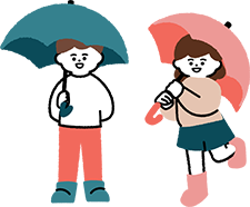 傘を持つ子ども