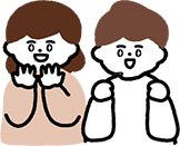 目を輝かせる子ども