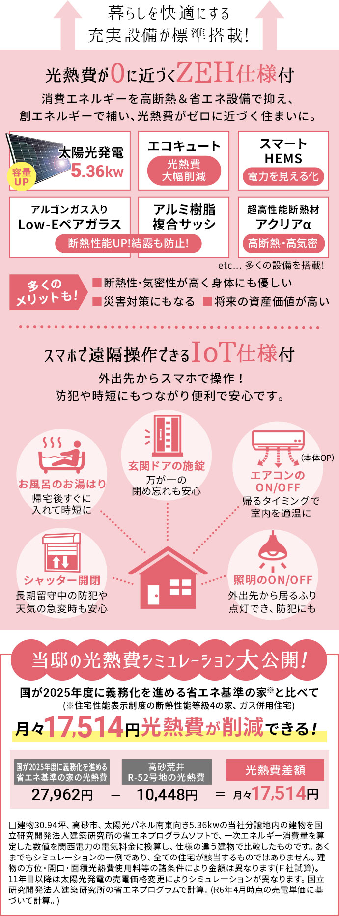 暮らし快適な設備が標準搭載!