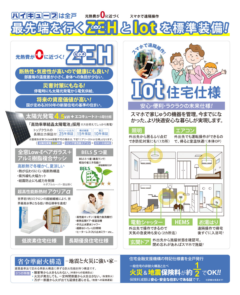 最先端を行くZEHとIotを標準装備！