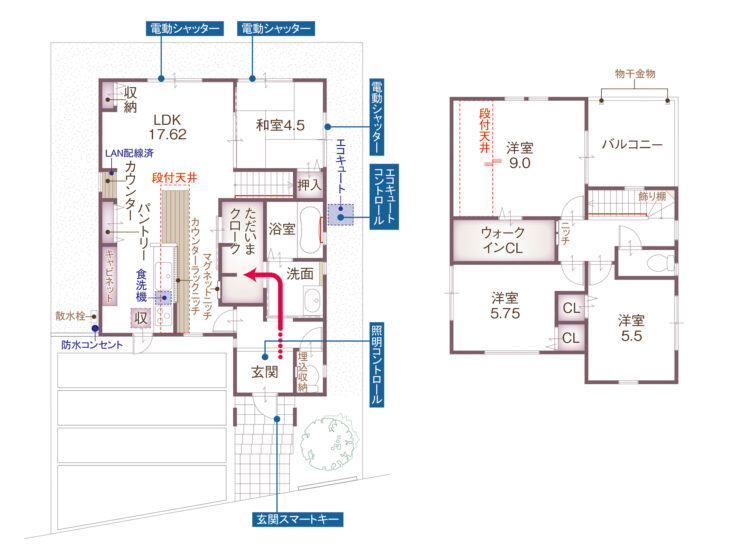 「ただいま動線」のある間取り