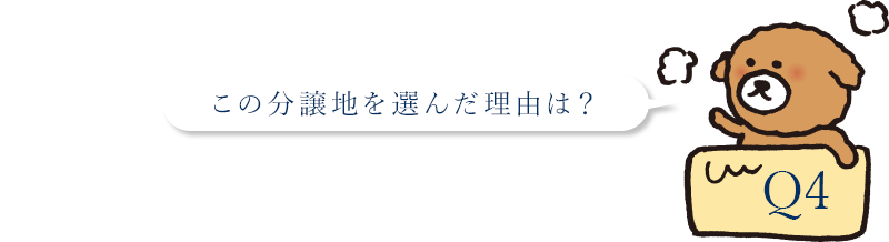 この分譲地を選んだ理由は？