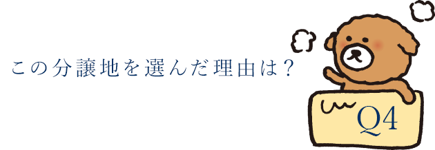 この分譲地を選んだ理由は？