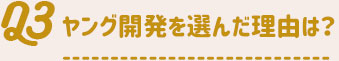 ヤング開発を選んだ理由は？