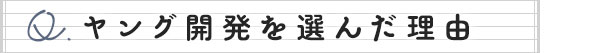 ヤング開発を選んだ理由
